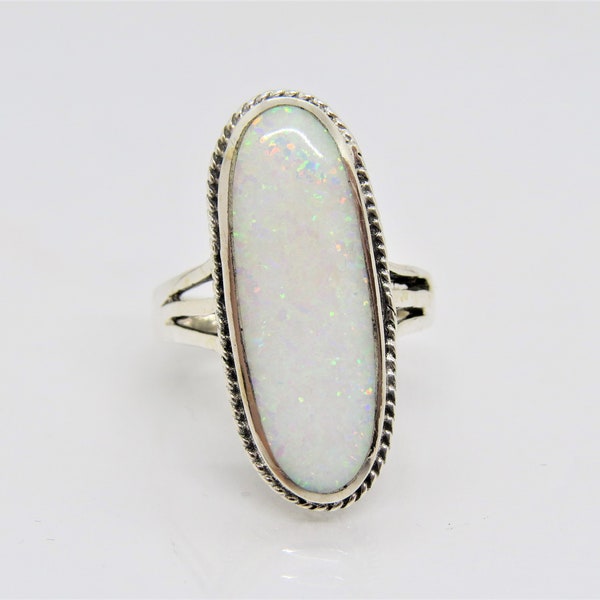 Sterling Silver Long Oval Ring - Choose Your Color, .925 Solid Silver Jewelry - View #10