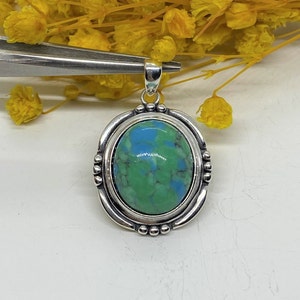 Sterling Silver Turquoise Pendant.