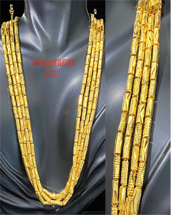 Vintage 24K 980 Pure Gold Bamboo Link Chain Necklace 18 Vintage 24K 980 Pure Gold Bamboo Link Chain Necklace 18