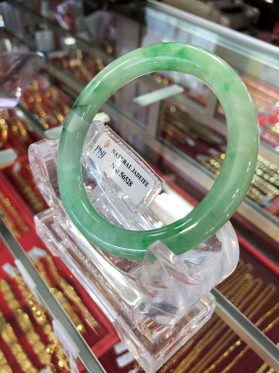 Translucent Natural Green, White Jadeite Jade Vin… - image 3