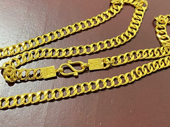 Catena Oro Placcato 14K Collana Catena Cubana Uomo Placcata Oro 14K – Maglia 6 Mm, Lunghezza 26", Con Serratura Di Sicurezza Collana Hip Hop Uomo - Foto 12