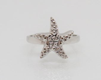 Sterling Silver Starfish Ring Size 8