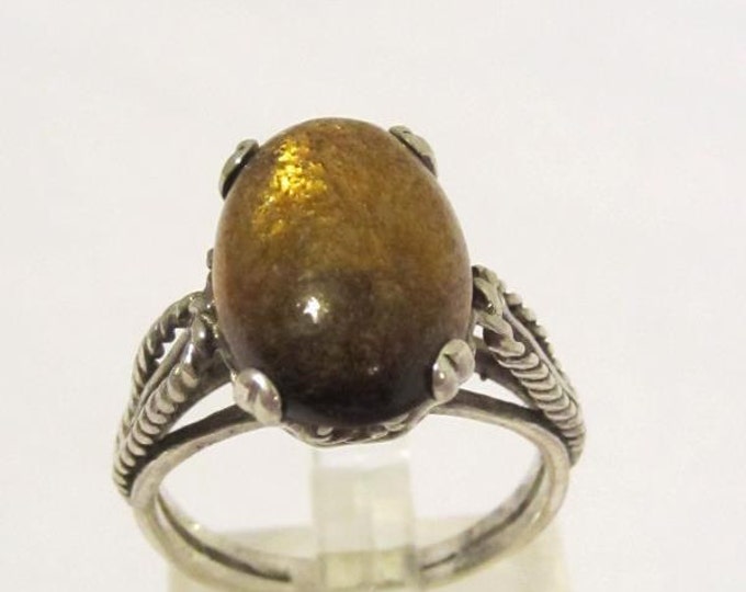 Vintage Art Deco Sterling Silver Cabochon High Dome Ring Size 7