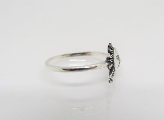 Vintage Sterling Silver Sun Ring Size 7 - image 4