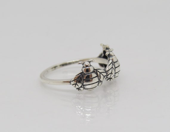 Vintage Sterling Silver Bees Ring Size 7 - image 4