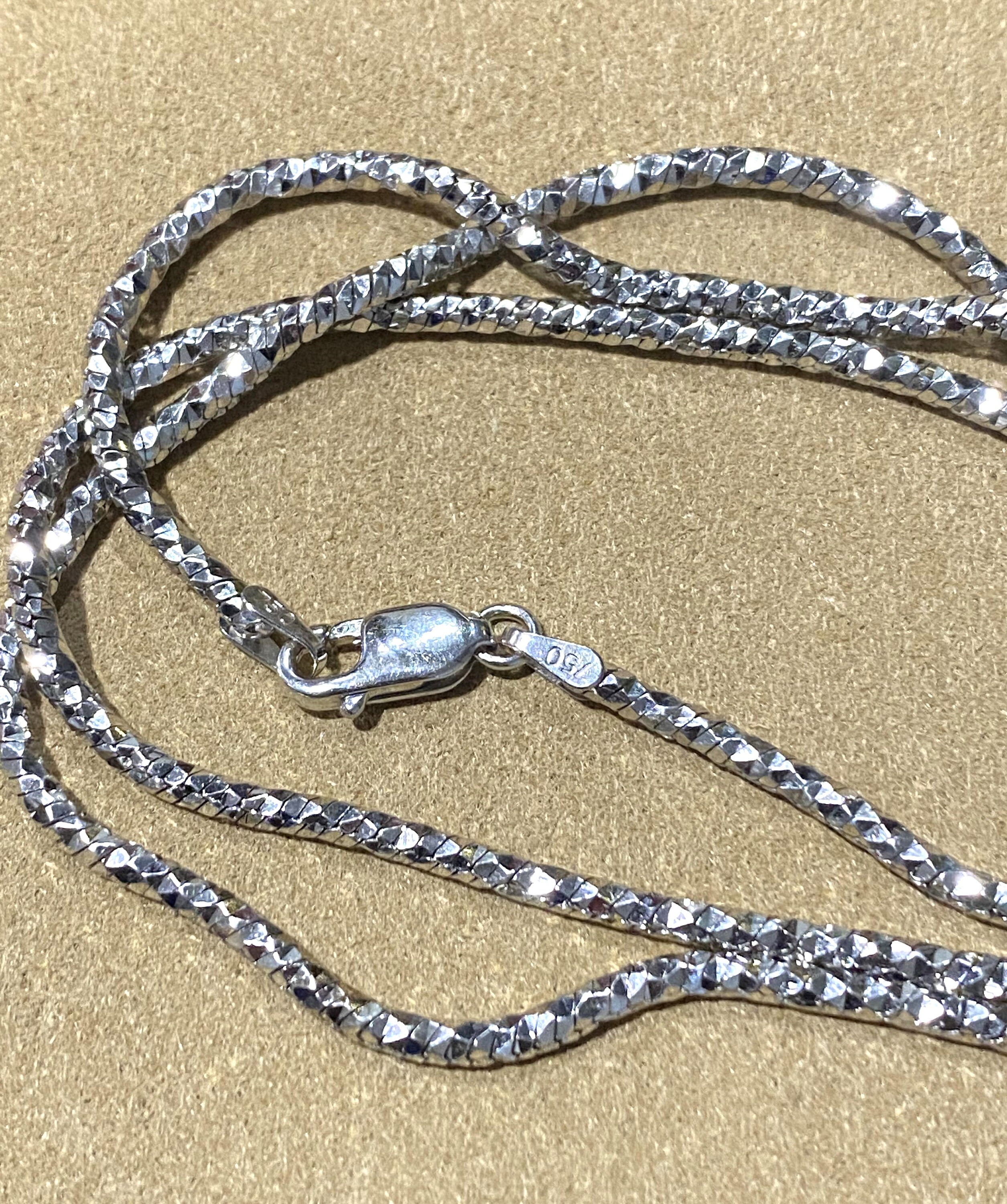 Vintage 18K 750 White Gold Snake Link Chain Necklace 18'' - Etsy Vintage 18K 750 White Gold Snake Link Chain Necklace 18'' - Etsy
