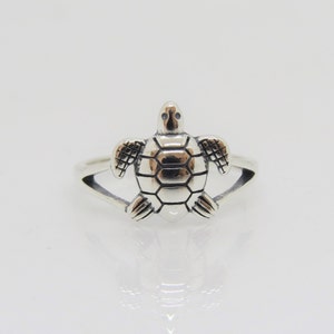 Vintage Sterling Silver Turtle Ring Size 6