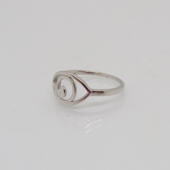 Vintage Sterling Silver Eye Evil Eye Ring Size 9 - image 3