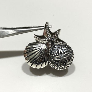 Sterling Silver Shell, Starfish Pendant.