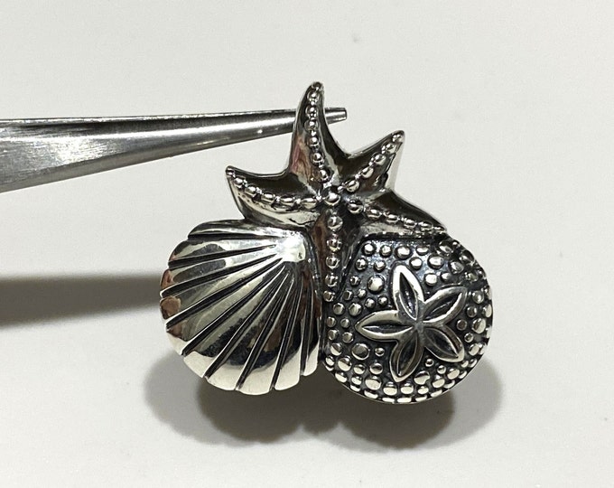 Sterling Silver Shell, Starfish Pendant.