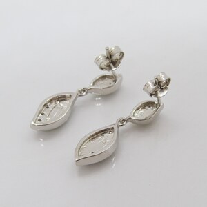 Vintage Sterling Silver White Opal & White Topaz Earrings - Etsy
