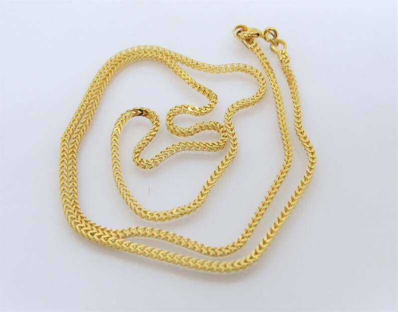 Vintage 18K Solid Yellow Gold Link Chain Necklace - Etsy