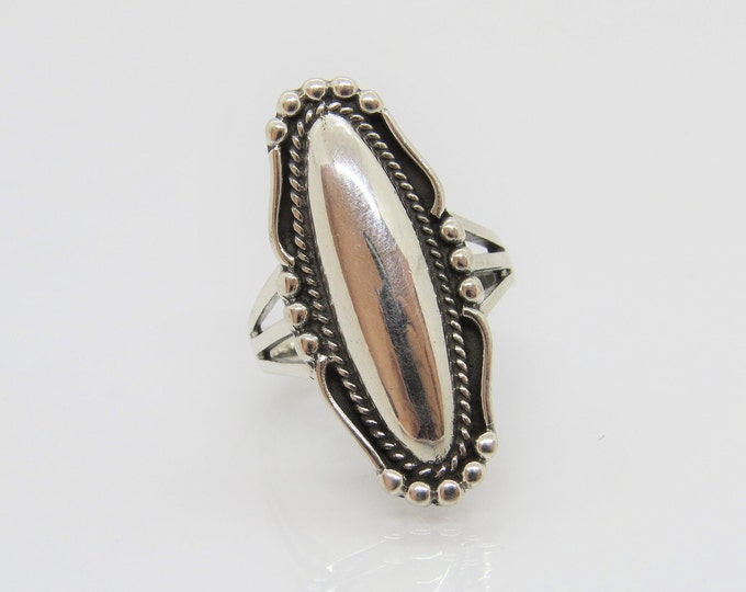 Sterling Silver  Braided Long Ring Size 8