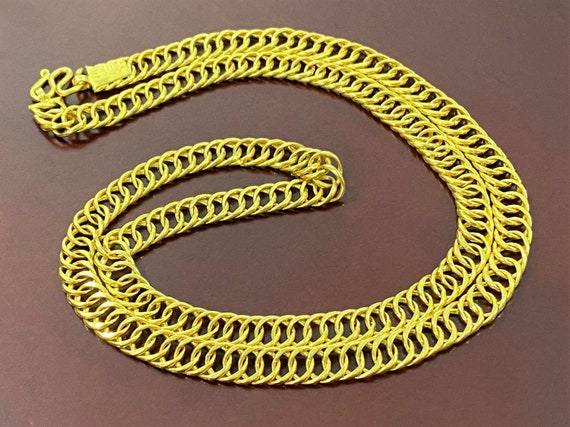 Pure Gold Cuban Link Chain Necklace - Etsy