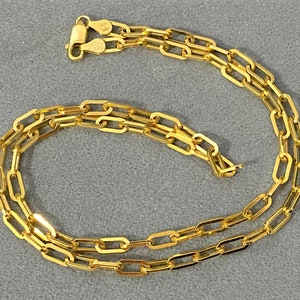 Vintage Sterling Silver 925 Yellow Gold Plate Rolo Link Chain 16'' 18'' 20''