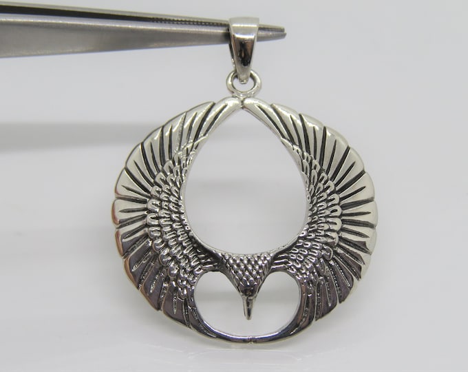 Vintage Sterling Silver Eagle Wings Pendant