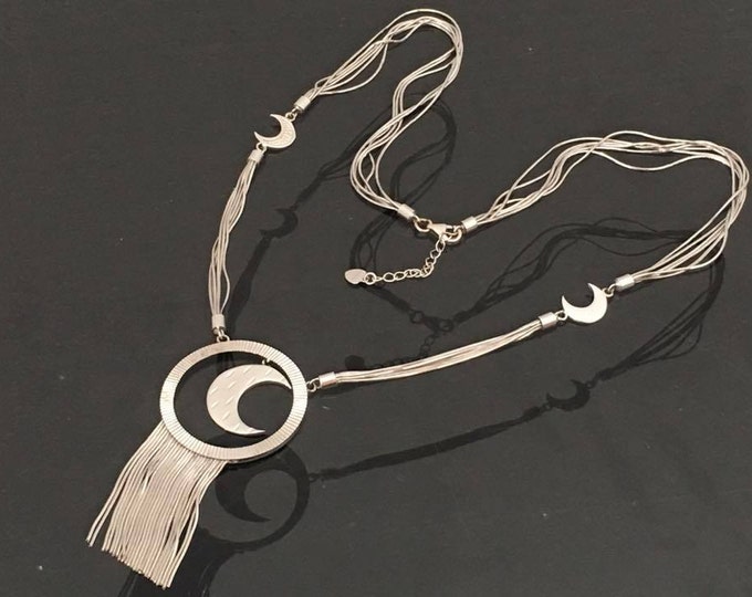 Vintage 18K 750 Solid White Gold Six Strands Snake Chain 18'' Length