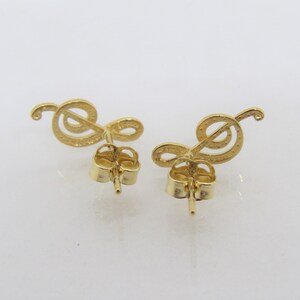 Vintage 14K Solid Yellow Gold Music Note Earrings - Etsy