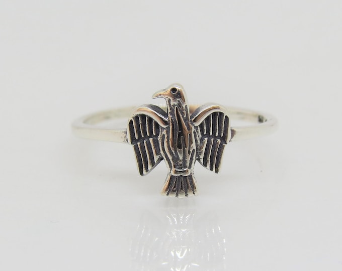 Vintage Sterling Silver Eagle Bird Ring Size 7