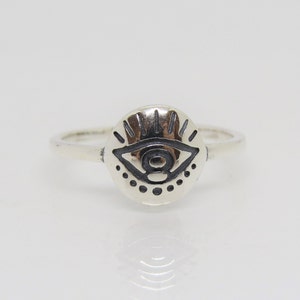 Sterling Silver Eye, Evil Eye Ring Size 7