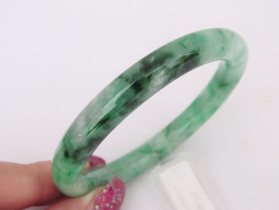 Vintage Translucent Natural Emerald Green Jadeite… - image 3