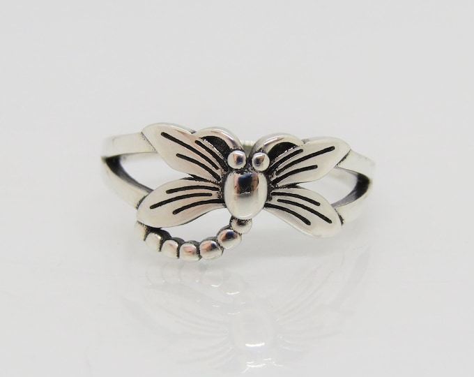 Sterling Silver Dragonfly Ring Size 7