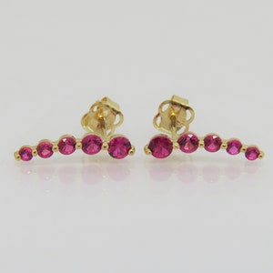 Vintage 14K Solid Yellow Gold Ruby Black Sapphire & White - Etsy