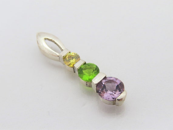 Vintage Sterling Silver Amethyst, Citrine & Perid… - image 5