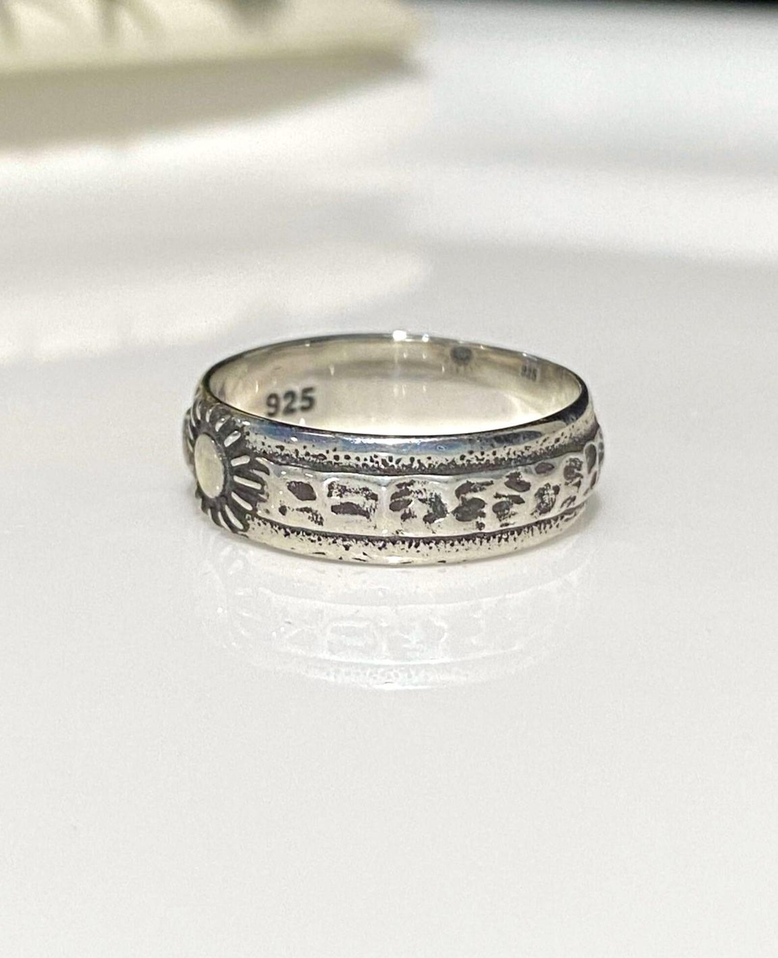 Sterling Silver Sun Band Ring. - Etsy