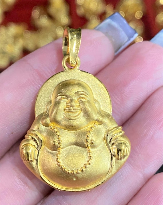 Vintage 24K 9999 Pure Gold Two-Sided Laughing Bud… - image 3