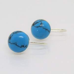 Turquoise Set Hook Earrings In Sterling Silver main image 0