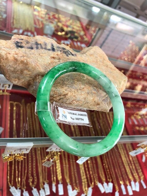 Translucent Natural Green, White Jadeite Jade Vin… - image 7