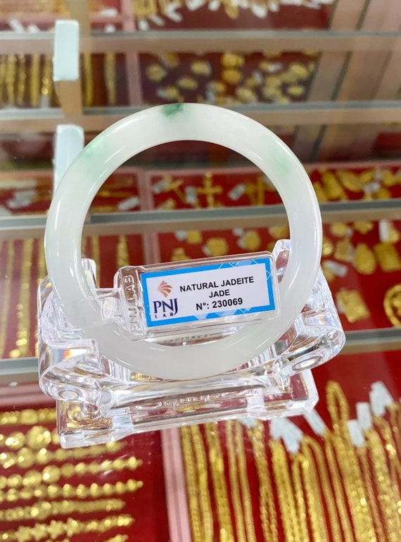 Vintage Translucent Natural Green, White Jadeite … - image 6