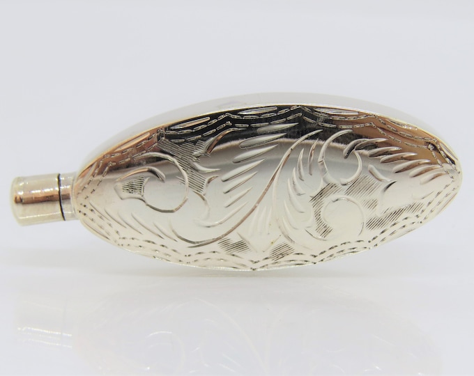 Vintage Sterling Silver Carved Perfume Bottle