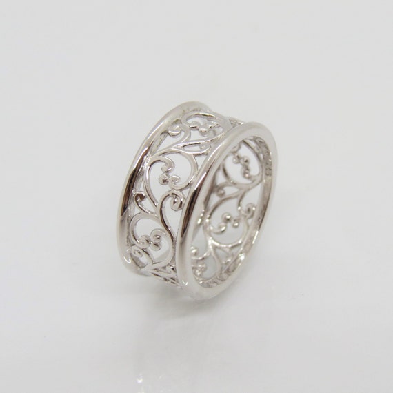 Vintage Sterling Silver Filigree Band Ring. Etsy Canada
