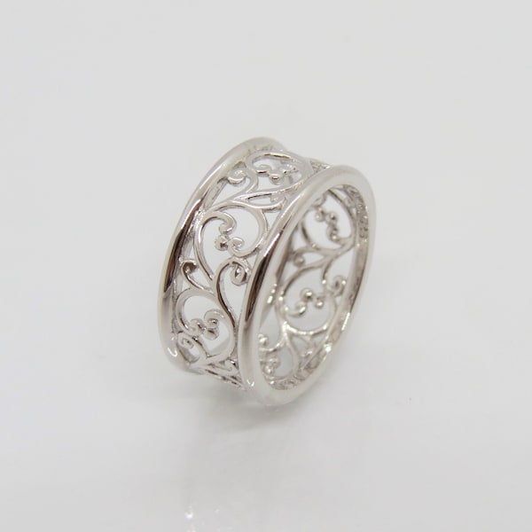 Anello vintage in filigrana d'argento sterling.