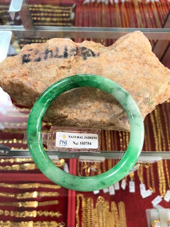 Translucent Natural Green, White Jadeite Jade Vin… - image 1