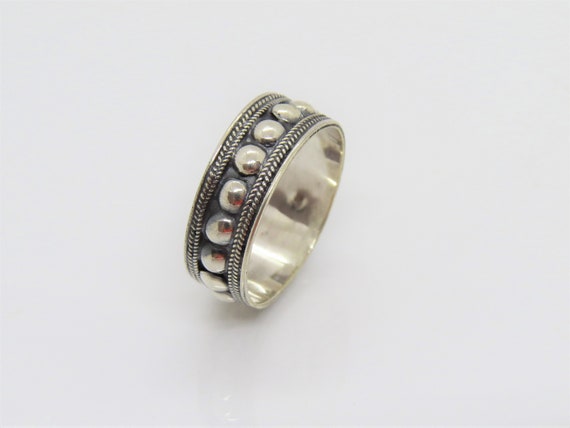 Vintage Bali Sterling Silver Dots Band Ring Size 9 - image 1