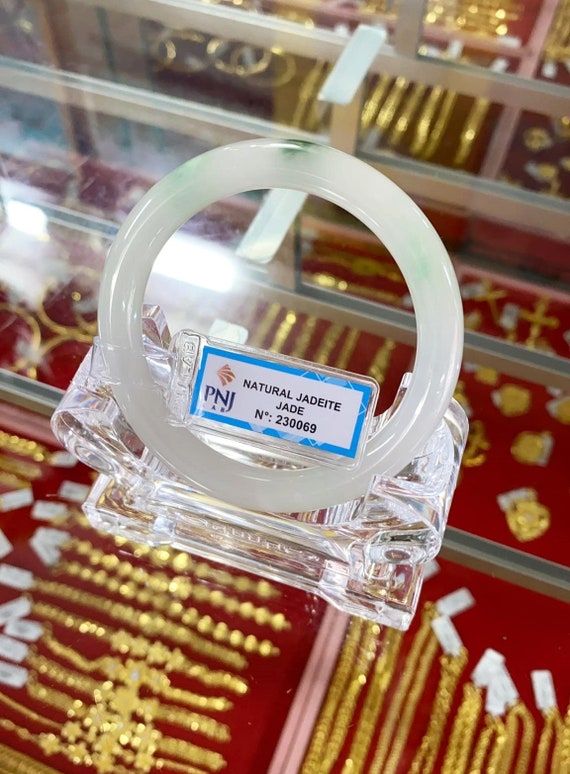 Vintage Translucent Natural Green, White Jadeite … - image 4