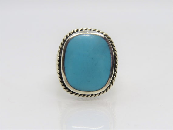 Vintage Sterling Silver Turquoise Dome Ring Size 9