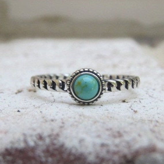 Vintage Sterling Silver Turquoise Ring 7 - image 1