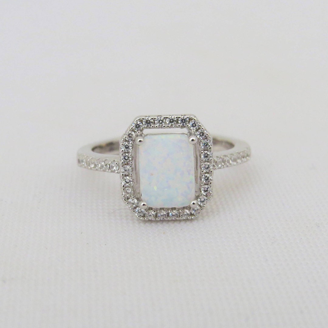 Vintage Sterling Silver Fire Opal & White Topaz Ring Size 7 - Etsy