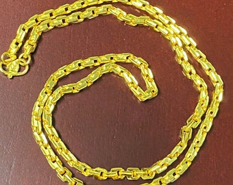 Vintage 24K 980 Solid Pure Gold Anchor Chain Link Necklace 20'', 21'', 22'' 24''