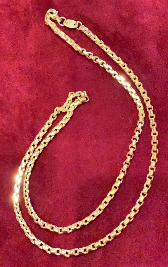 Vintage 15K 610 Solid Yellow Gold Anchor Chain Link Necklace 23