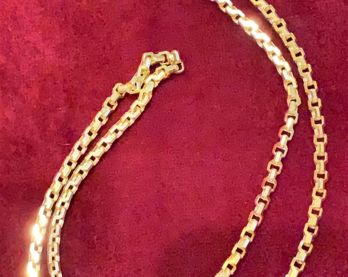 Vintage 15K 610 Solid Yellow Gold Anchor Chain Link Necklace 23''