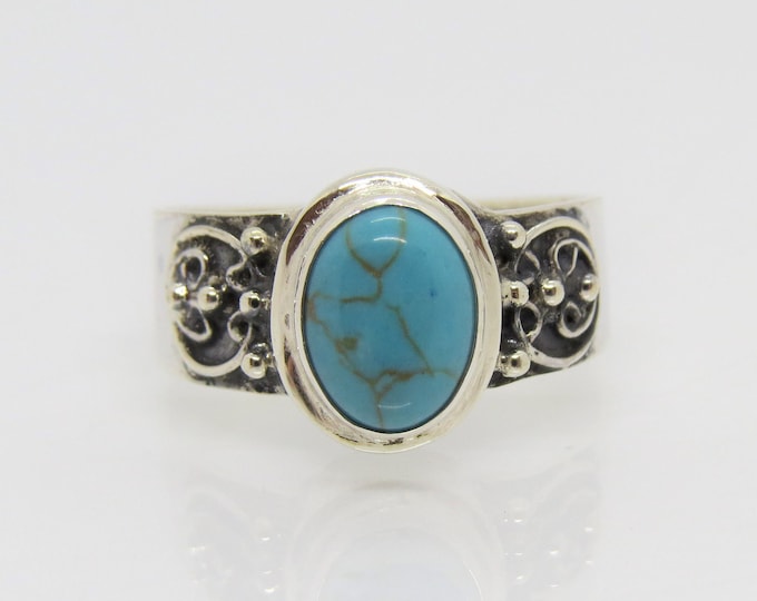 Sterling Silver Turquoise Ring Size 8