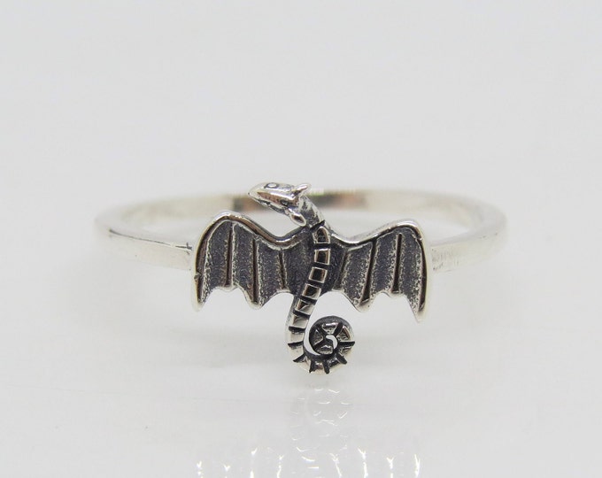 Sterling Silver Dragon Ring Size 6