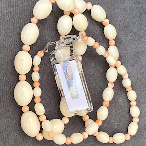 Vintage Sterling Silver Natural Angel Skin Coral Bead Necklace 25&#39;&#39;