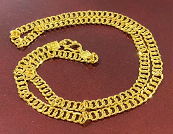 24K 980 Pure Gold Cuban Link Chain Necklace 20'' - image 4