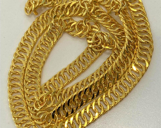 24K 980 Pure Gold Cuban Link Chain Necklace 25''